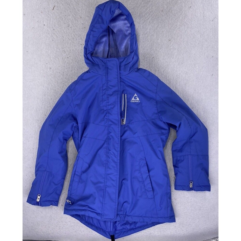 Gerry Larkspur Youth Girls Hooded Winter Ski Jacket Coat Medium 10/12 Royal Blue